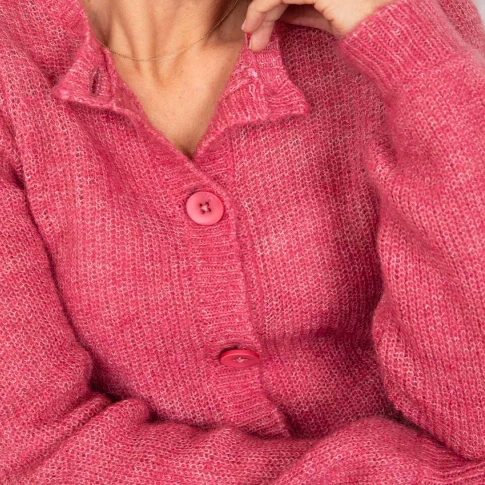 NWT Raspberry Pink Wool Cardigan US size 6, UK size 10